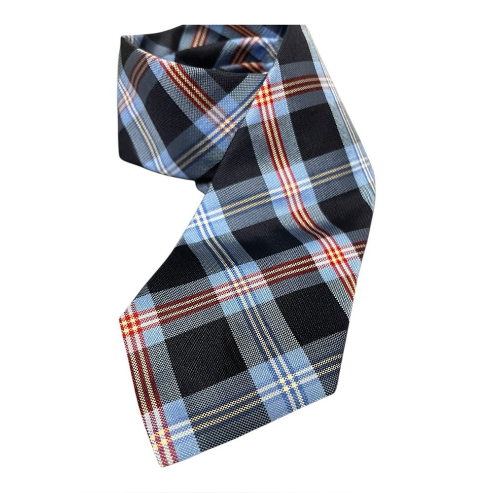 BROOKS BROTHERS Classic Plaid Tie in Blue Silk